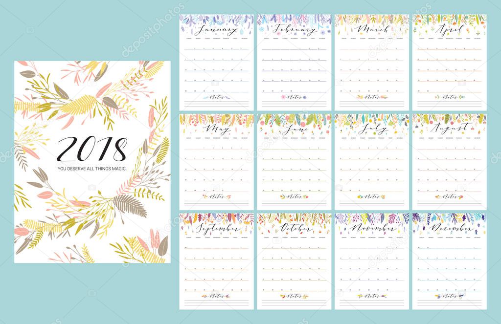 2018 flower calendar