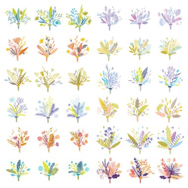 Vektör çiçek buketleri.