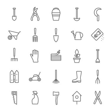 Bahçe aletleri seti.