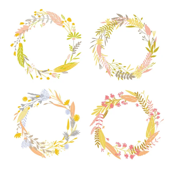 Cadres ronds floraux . — Image vectorielle