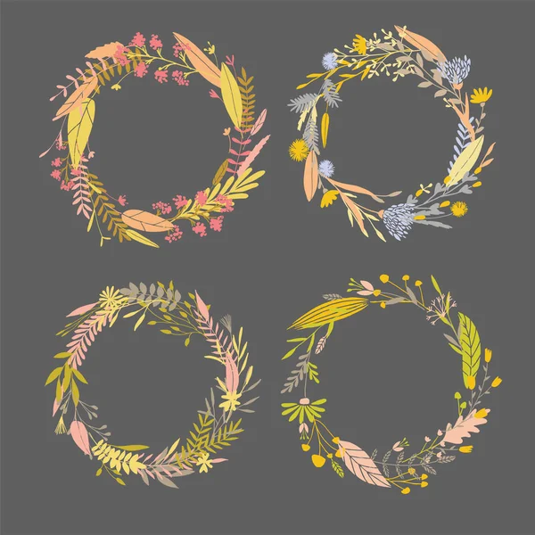 Floral round frames. — Stock Vector