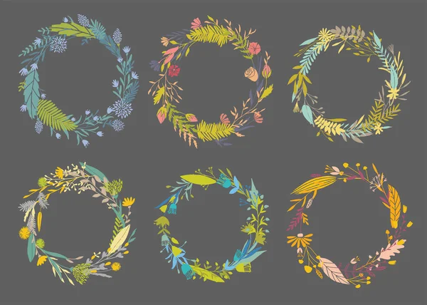 Cadres ronds floraux . — Image vectorielle