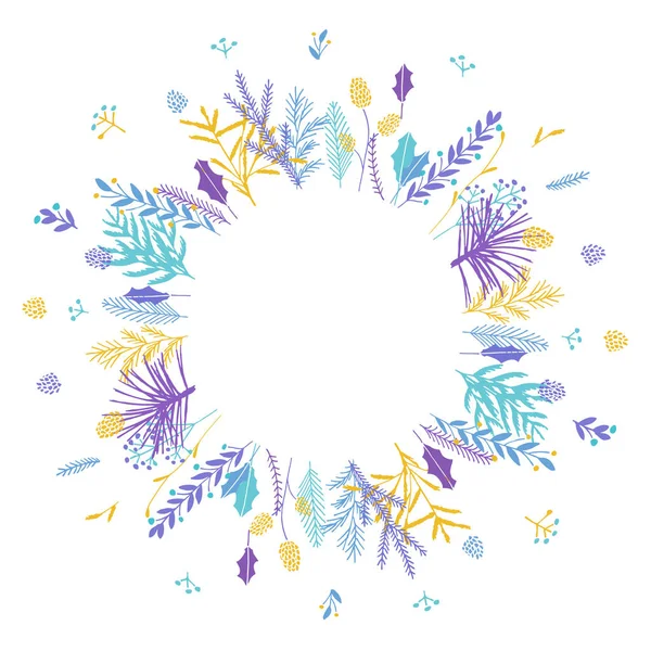 Floral round wreath. — Stock Vector