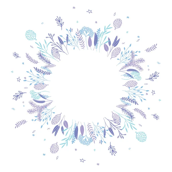 Floral round wreath. — Stock Vector