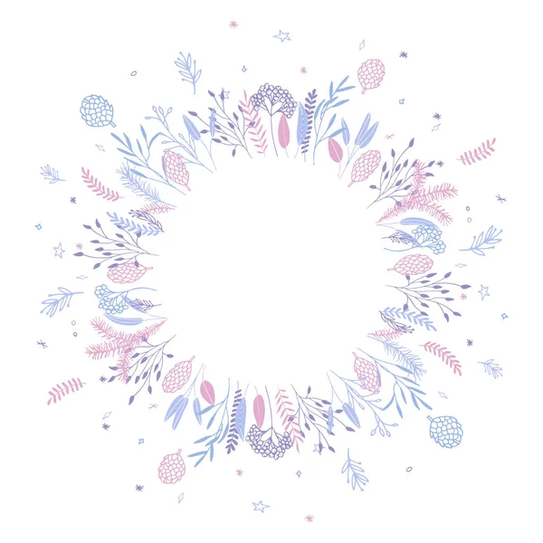 Floral round wreath. — Stock Vector