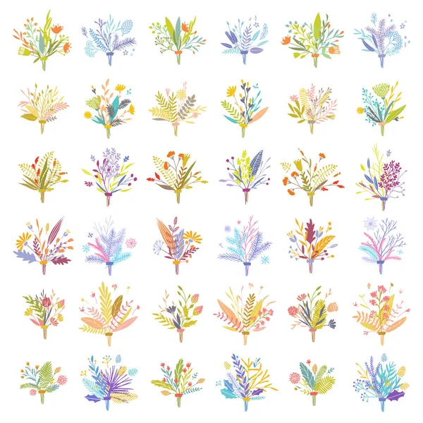 Bouquets floraux vectoriels . — Image vectorielle