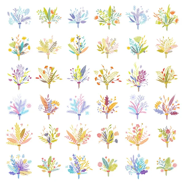Bouquets floraux vectoriels . — Image vectorielle