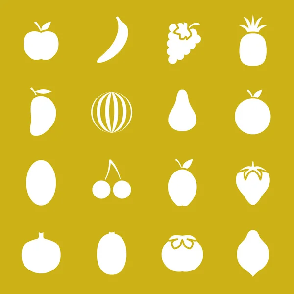 Iconos de frutas . — Archivo Imágenes Vectoriales