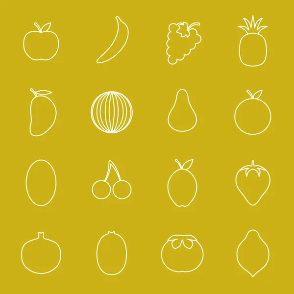 Iconos de frutas . — Archivo Imágenes Vectoriales