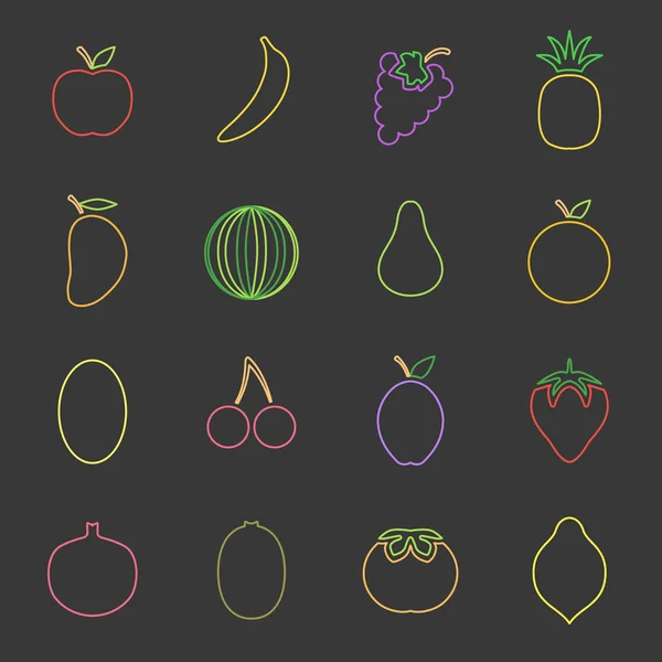 Icônes de fruits . — Image vectorielle