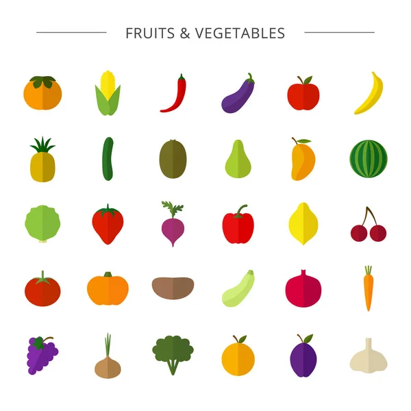 Fruits, légumes . — Image vectorielle