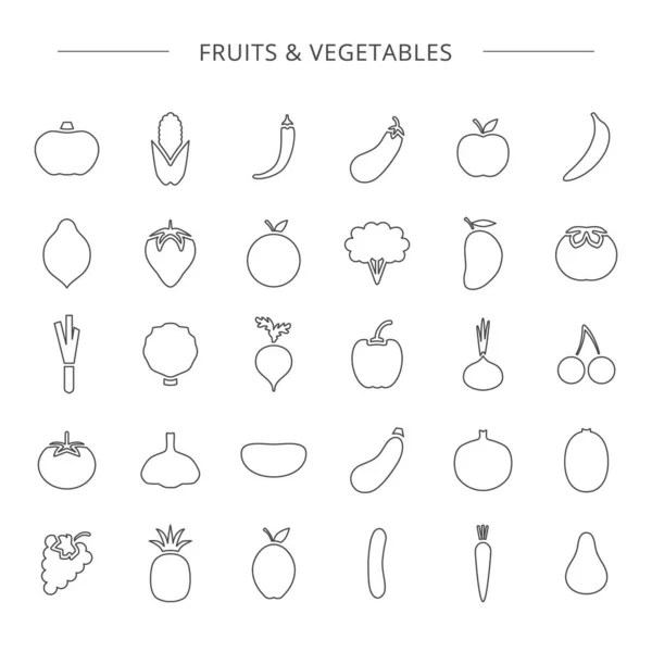 Obst, Gemüse. — Stockvektor