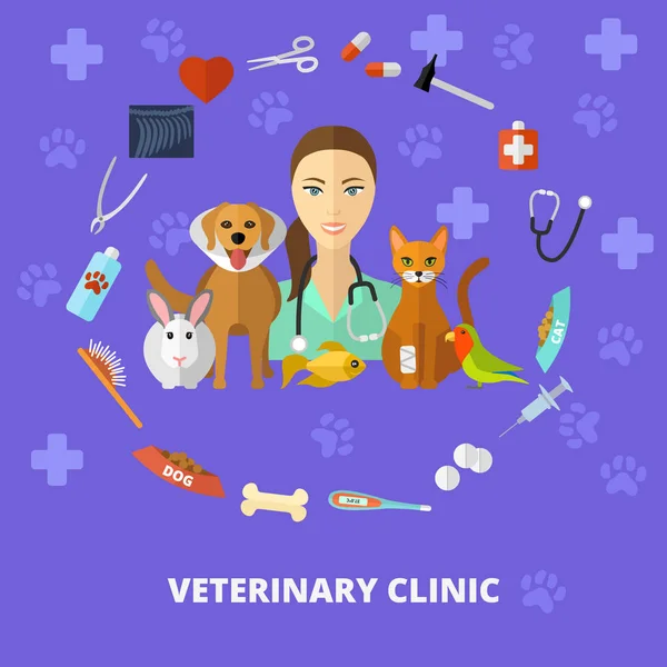 Iconos veterinarios . — Vector de stock