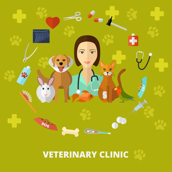 Veterinary icons. — Stock Vector
