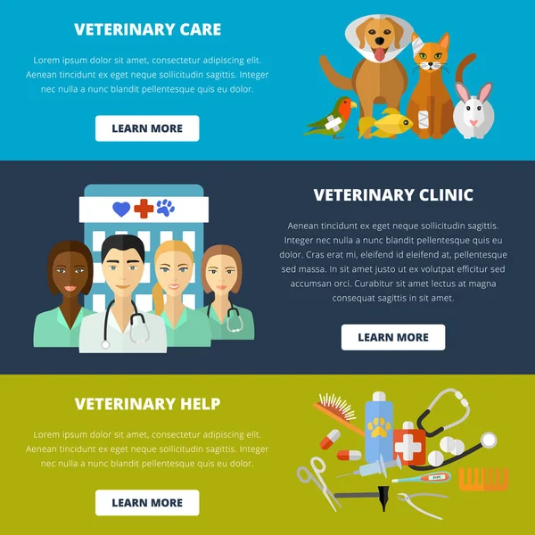 Conjunto de ícones veterinários . —  Vetores de Stock