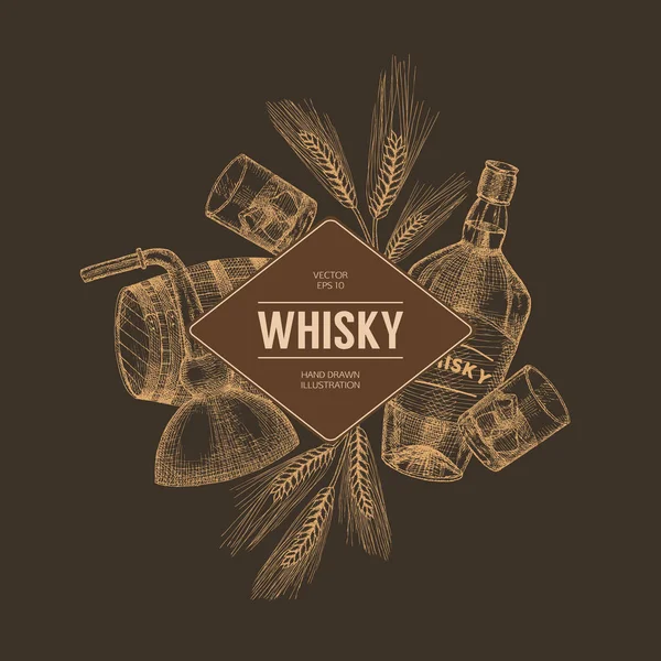 Whisky-Vorlage. — Stockvektor