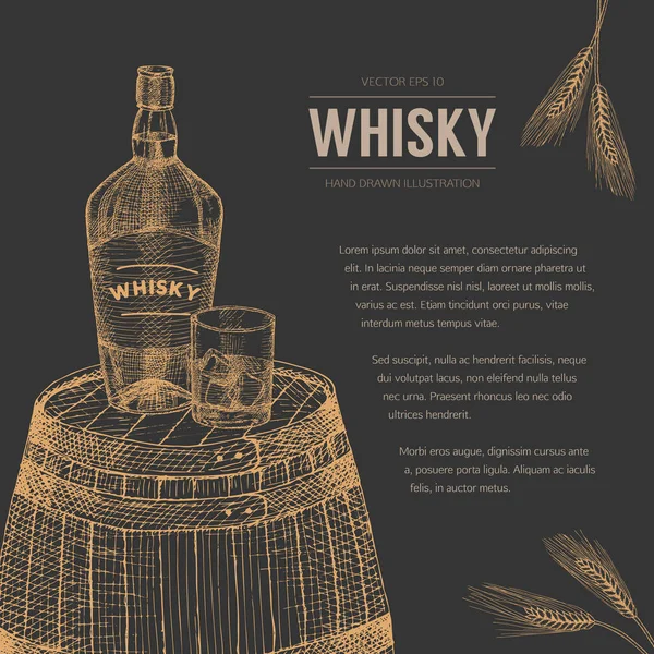 Plantilla de whisky . — Vector de stock