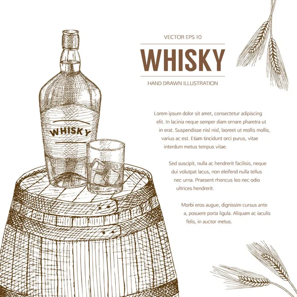 Whisky-Vorlage. — Stockvektor