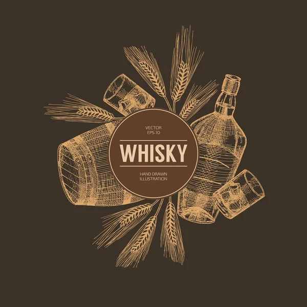 Whisky-Vorlage. — Stockvektor