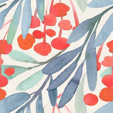 Dikişsiz suluboya çiçek desenli