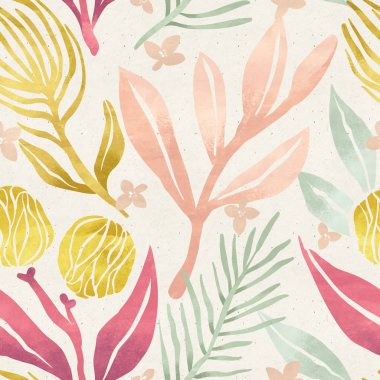 desenli çiçekler ve yapraklar