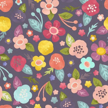 desen renkli çiçekler