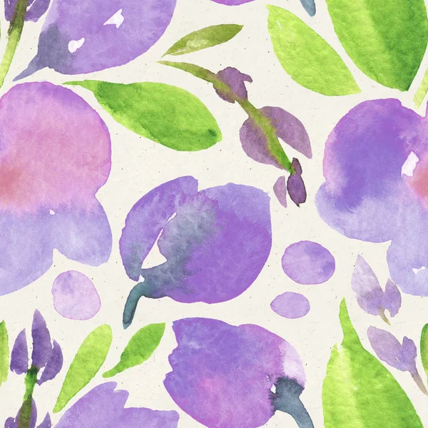 Nahtloses Aquarell-Blumenmuster — Stockfoto