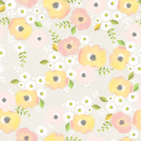 Patrón floral en textura de papel — Foto de Stock