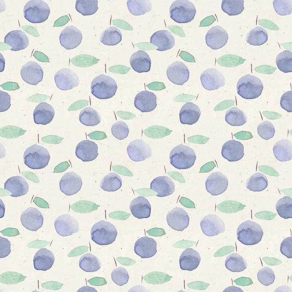 Pattern with blue plums — Stock Photo, Image