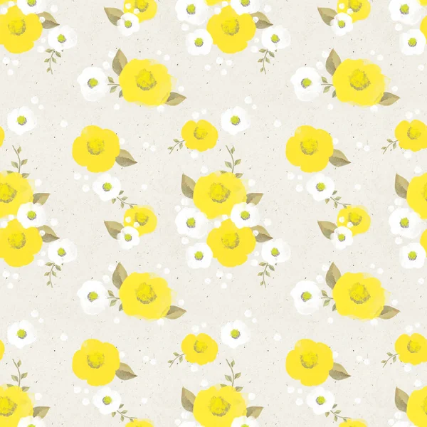 Floral pattern on paper texture — Stock Photo, Image