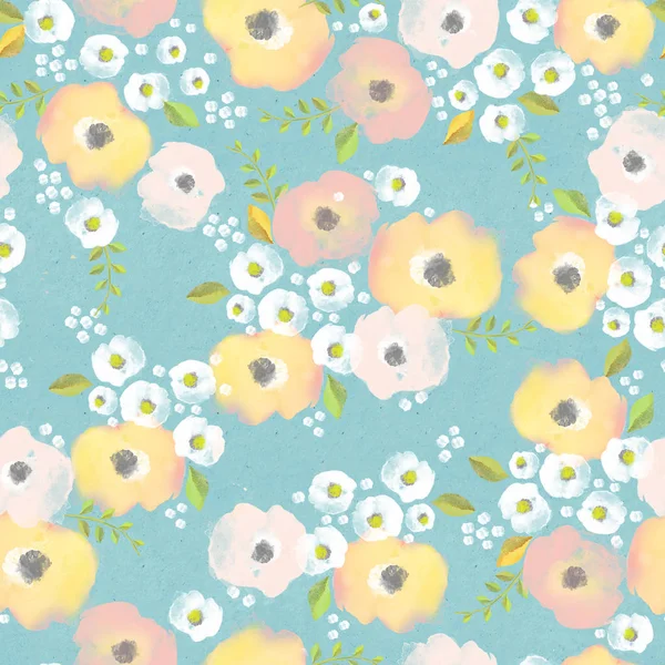 Pattern with colorful flowers — Stock Photo, Image