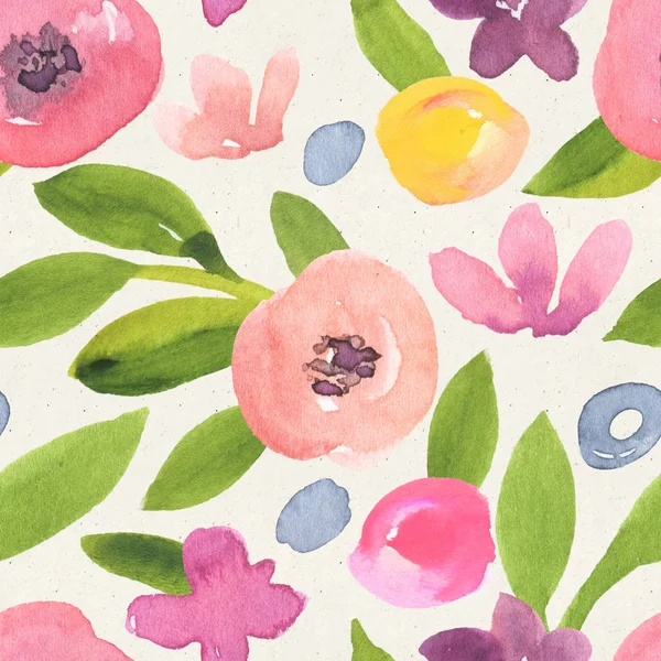 원활한 수채화 꽃 패턴 — 스톡 사진