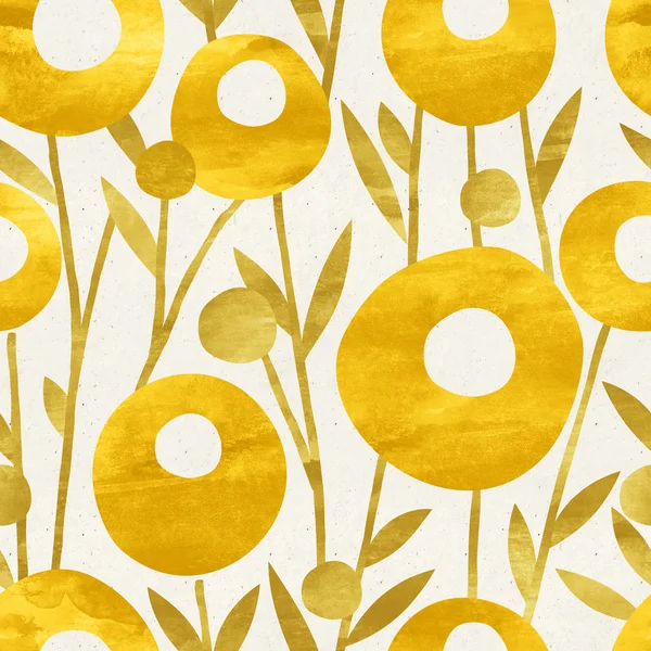 floral pattern with orange dandelions