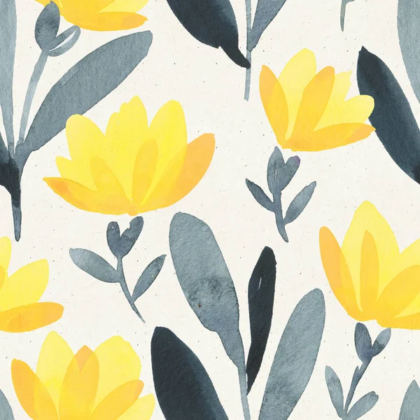 Pattern with yellow flowers — Stock Photo, Image