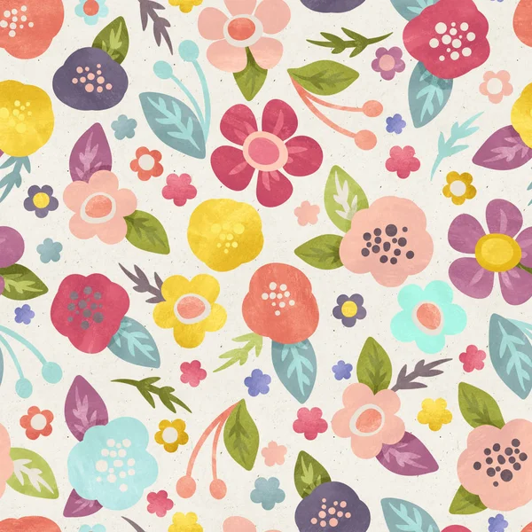 Pattern with colorful flowers — Stock Photo, Image