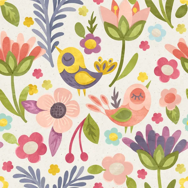 Pattern with colorful flowers — Stock Photo, Image