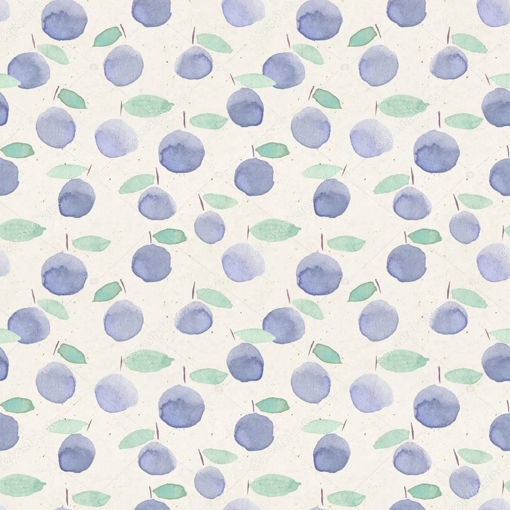 pattern with blue plums 