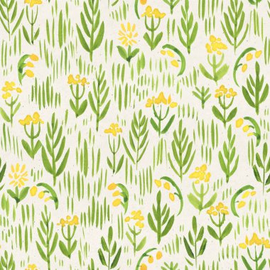 Sorunsuz suluboya çiçek desenli kağıt dokusu. Minik çiçekler arka plan