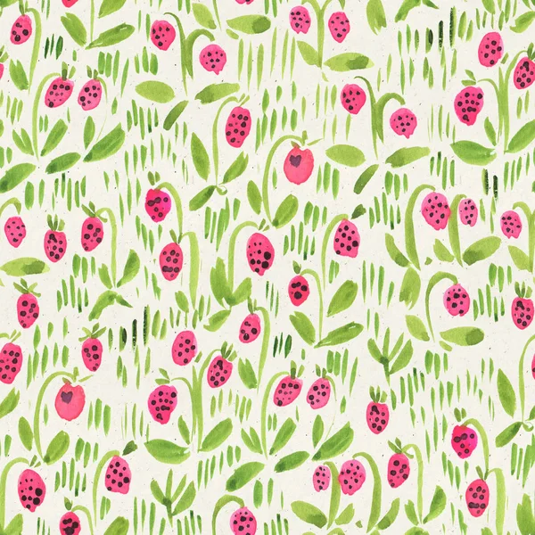 Seamless Watercolor Floral Pattern Paper Texture Tiny Flowers Background — Stock Photo, Image