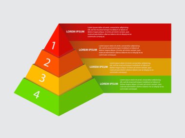 Pazarlama piramit - vektör Infographic