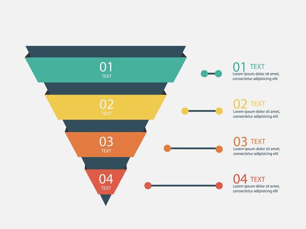 Маркетинговая пирамида - векторная инфографика
