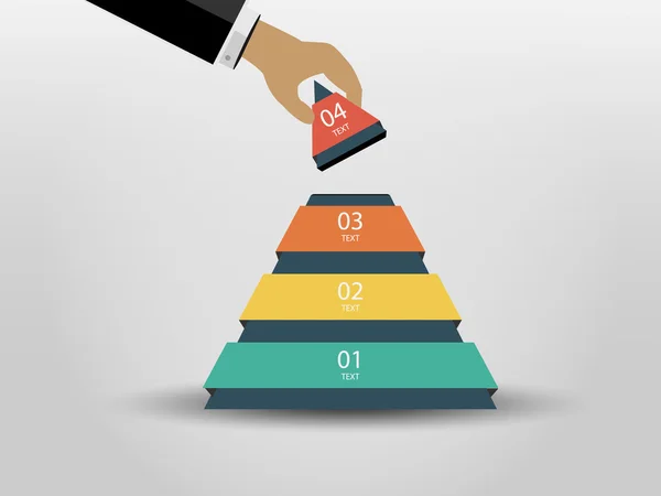 Piramide di marketing - Infografica vettoriale — Vettoriale Stock