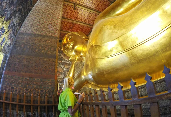 Wat Pho μεγαλύτερο χρυσό Βούδα Μπανγκόκ Ταϊλάνδη 2 — Φωτογραφία Αρχείου