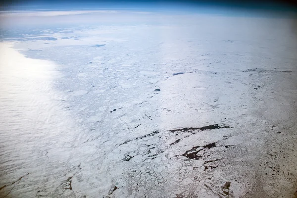 Aerial Greenland white ice landscape mountains 2 — Stock Photo, Image