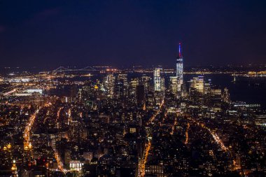 New York City ABD Skyline gece Big Apple tarafından