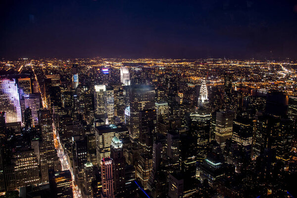 New York City USA Skyline the Big Apple illumination by night 3