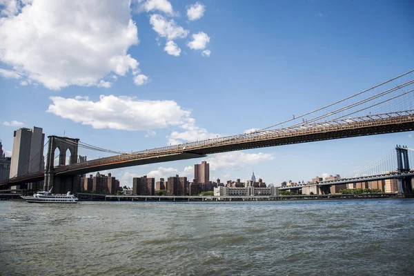 Ciudad de Nueva York USA Skyline Big Apple Hudson River Brooklyn bridge 2 — Foto de Stock