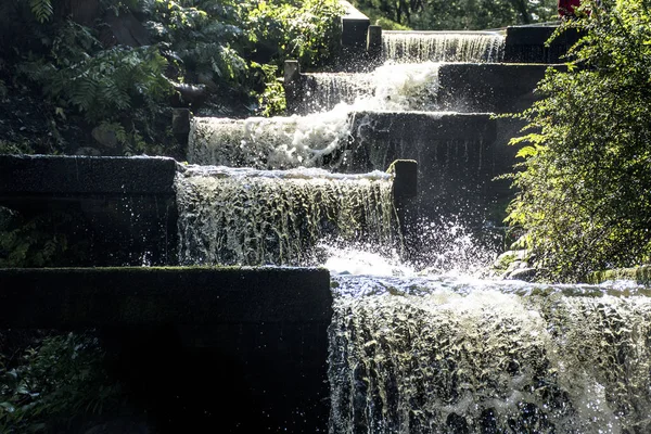 Hamburger Stadtpark Grüner Brunnen Wasserfall — Stockfoto