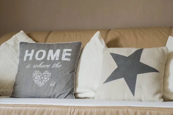 Home is where the heart pillow sofa — стоковое фото