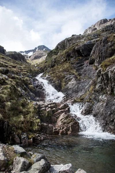 Glen Coe Highland scotland Natura Wodospad pod górę panorama widok — Zdjęcie stockowe